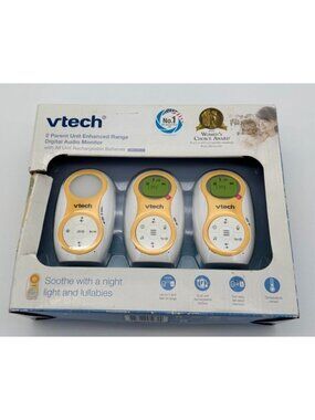 Vtech 2 Parent Unit Enhanced Range Digital Audio Baby Monitor New Sealed Box